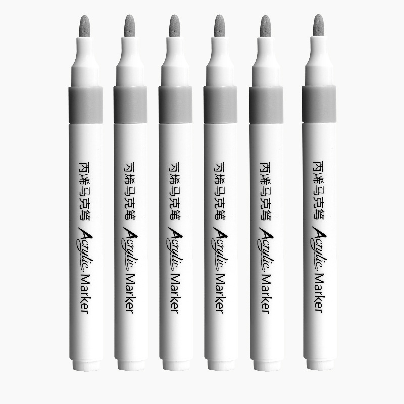 High Glow Pen White Acrylic Marker Pen for Students Golden Pen Sketch Brightening Special Oil-based Quick-drying Brush
