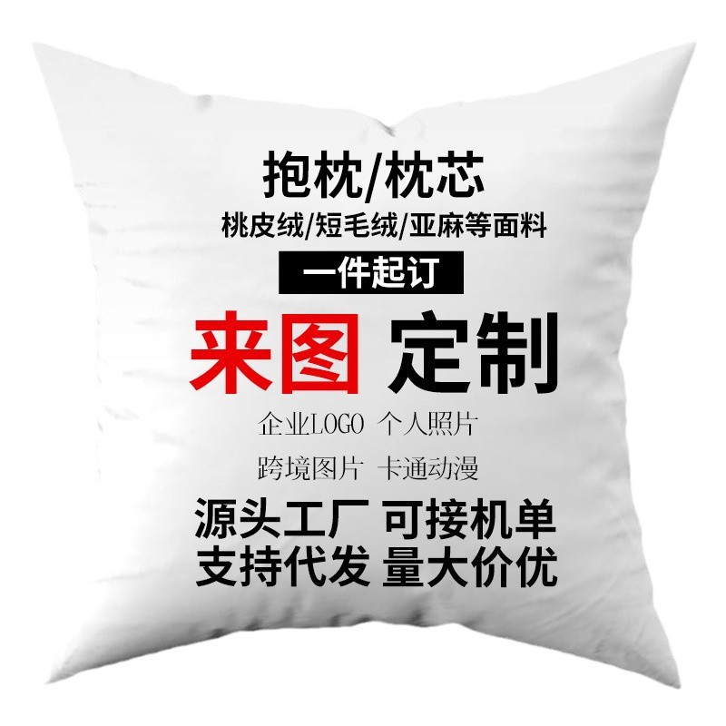 DIY Double-Sided Corporate Log Exhibition Gift Pillow Custom Sofa Cushion Cover Hd Printed Pillow Waist Wholesale