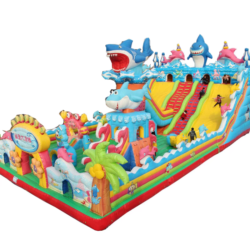 Inflatable castle children's outdoor large trampoline slide trampoline outdoor stall amusement equipment naughty castle manufacturers