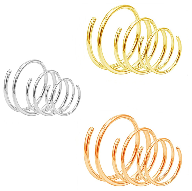 Stainless steel nose ring spring puncture nose ring double nose ring stainless steel earrings nose ring nose clip