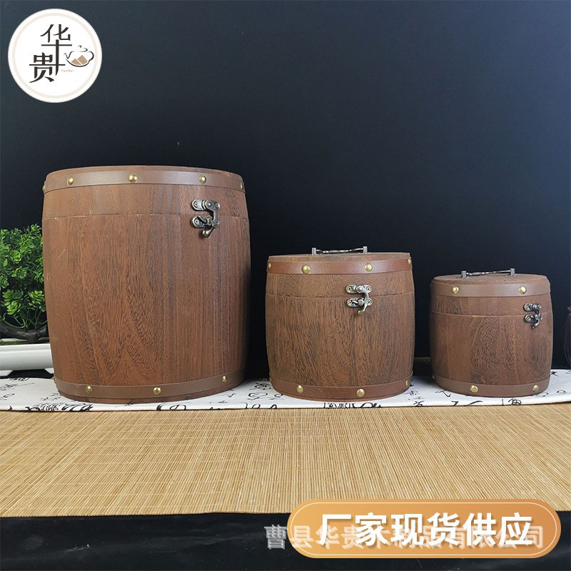Новый китайский стиль, винтажная заблокированная угольная деревянная бочка для чая, круглая бочка, бочка для чая Jin Junmei, бочка для пуэра