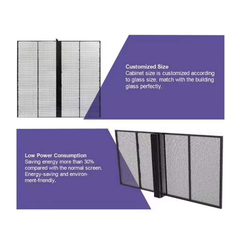Bar transparent screen led display P3.91-P7.81 LED transparent screen grille screen