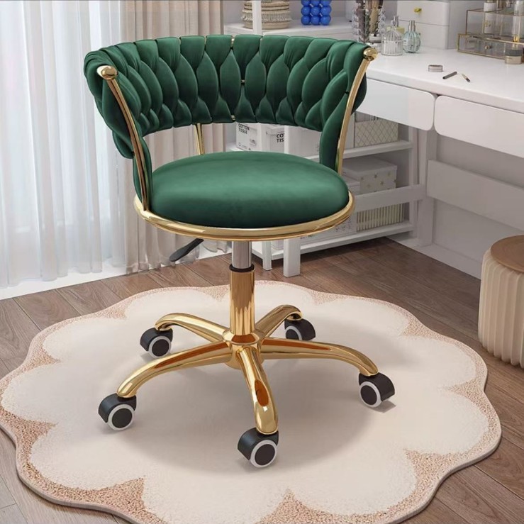 Beiyao Light Luxury Makeup Chair Bedroom Dressing Stool Home Dressing Table Chair Golden Nail Chair Computer Chair Desk Chair