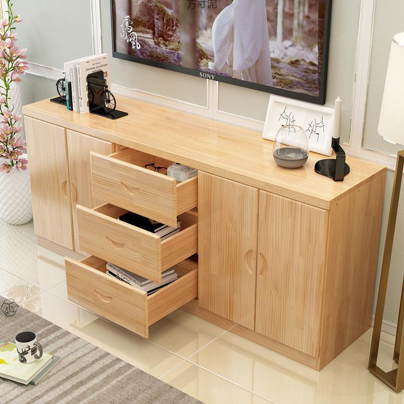 Solid Wood Tv Cabinet Floor Cabinet New Chinese Style Balcony Storage Cabinet Widened Sideboard Bedside Storage Cabinet Solid Wood Cabinet