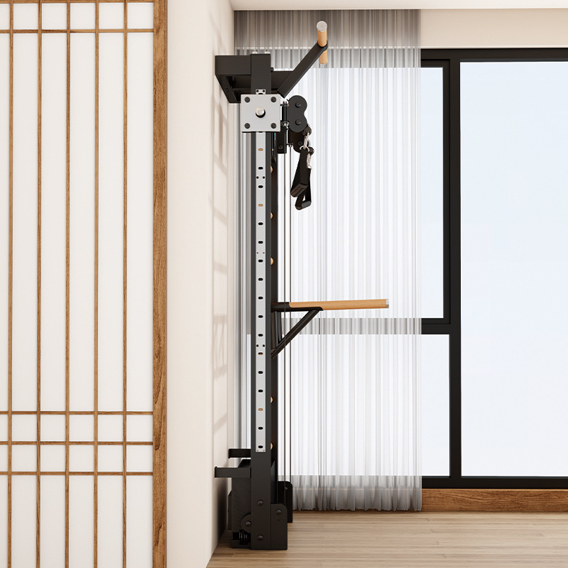 Wooden Frame Multifunctional Indoor Home Fitness Equipment Pull-Up Leg Press Stretching Smart Yoga Double-Arm Machine Small