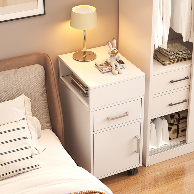 Removable Bedside Table Simple Modern Ultra-narrow Household Bedroom Gap Storage Rack Bedside Cabinet Small Storage Cabinet