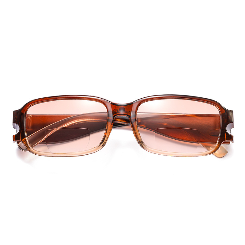 2025 New Stall Dual-Light Presbyopic Glasses Tea Gradient Glasses Magnetite South Korea Can See Close to See Far Dual-Light Presbyopic Glasses