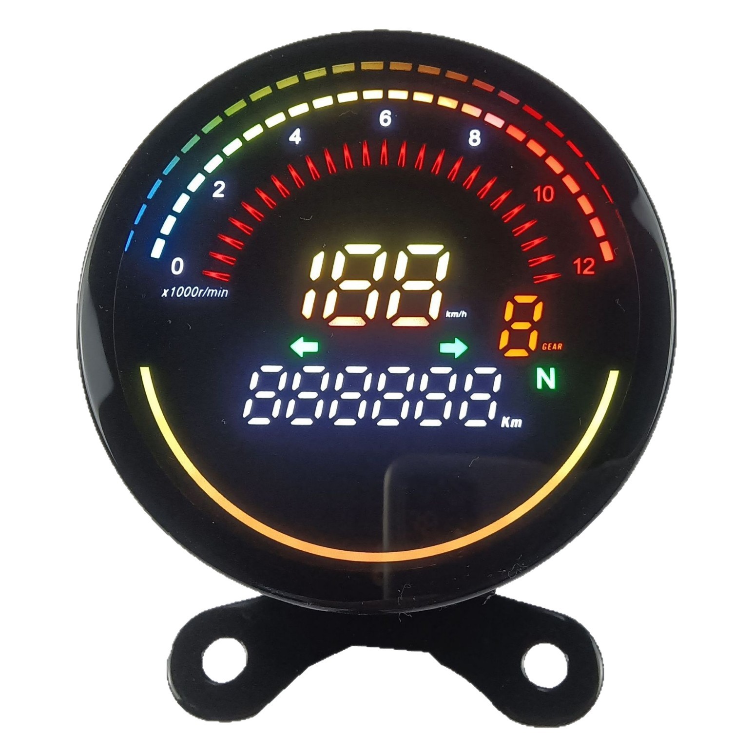 Retro Little Prince Motorcycle Instrument Parameters Can Be Adjusted, Brightness Can Be Adjusted, Virtual Pointer, Waterproof Led Digital Code Meter