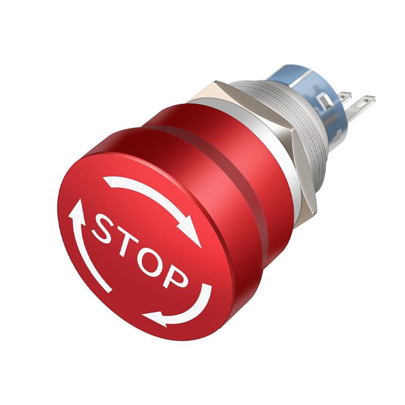 19 22mm Waterproof Metal Emergency Stop Button Switch Mushroom Head Red Elevator Stop High Current 24V 220V