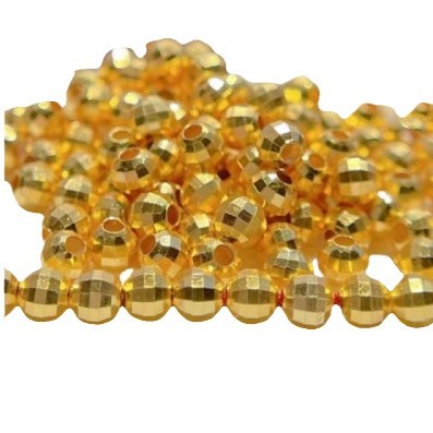 Pure 18K Gold Bouncy Beads Laser Transfer Gold Beads Loose Beads Gold Beans Passepartout Beads DIY Accessories Water Shell Gold