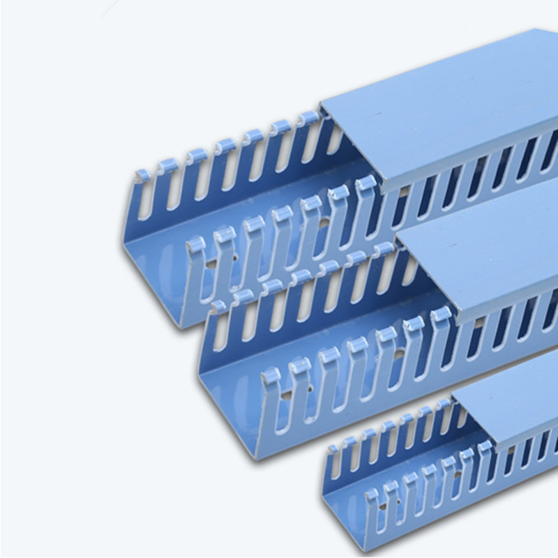 Blue wiring trough opening cabinet wiring trough electric box wire finishing wiring trough industrial U-shaped pvc wiring trough