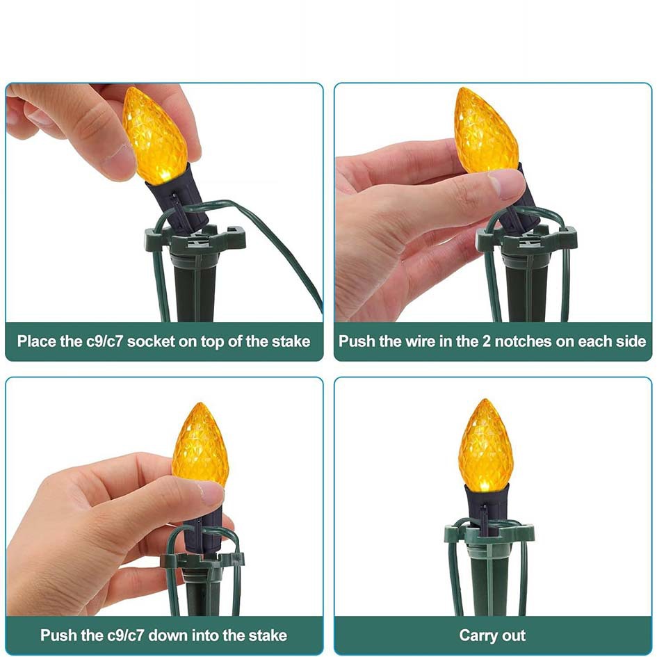 Christmas light string Christmas light clip C9 ground plug C7 ground plug Christmas light accessories