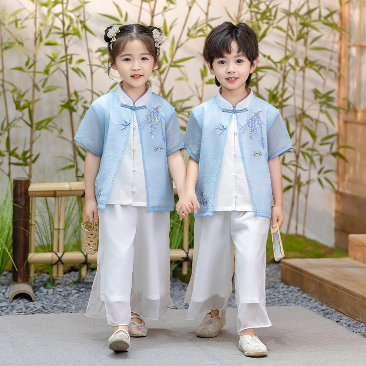 Boys' Hanfu suit Summer Chinese Style Performance Suit Girls' Ancient Suit Children's Kindergarten June 1 Performance Suit Tang Suit