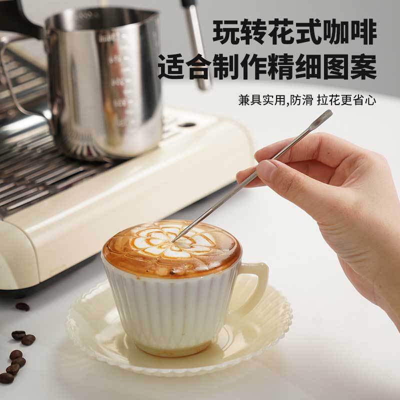 304 stainless steel flower needle mixing rod decorating needle hook needle baking milk bubble carved stick coffee accessories