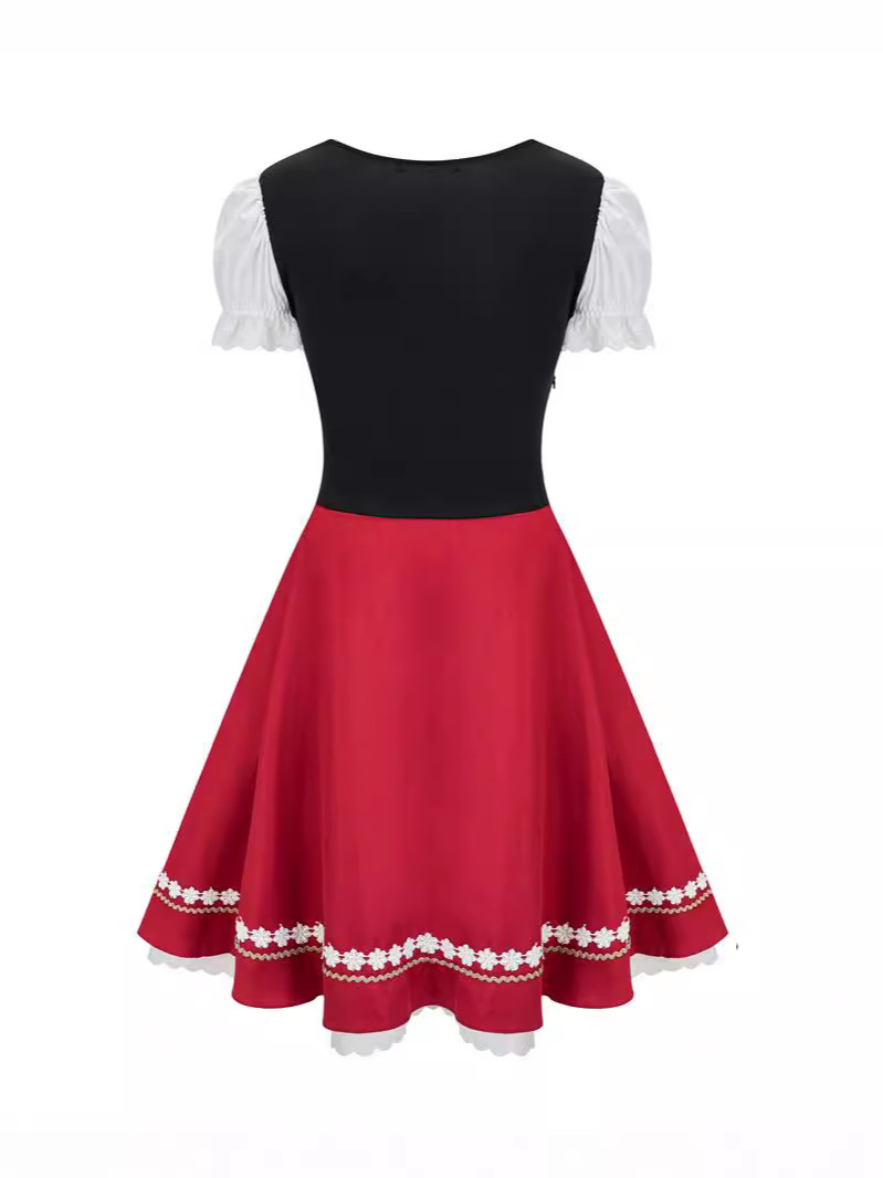 Halloween German Beer Dress Short Sleeve Women Beer Girl cosplay dress Maid Dress Beer Dress