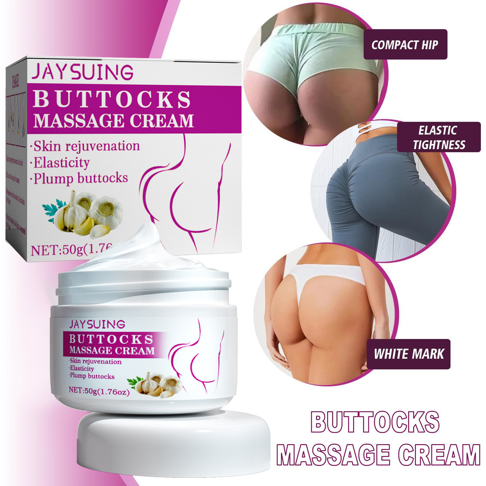 Jaysuing Garlic Hip Cream Tight Lifting Hip Peach Hip Shaping Beauty Hip S Curve Hip Care Cream