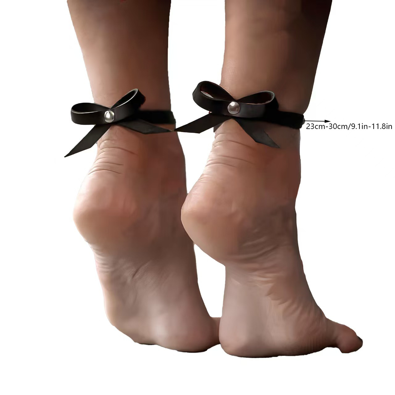 European and American Pu Punk Anklets, Gothic Leather Foot Accessories, Versatile Bowknot Erotic Jewelry Foot Rings
