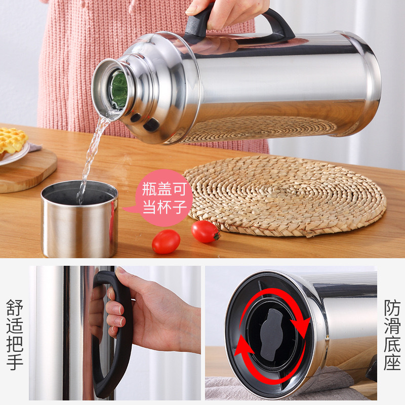 Stainless steel household thermos glass liner vintage thermos 3.2L large capacity herbal tea boiling water thermos