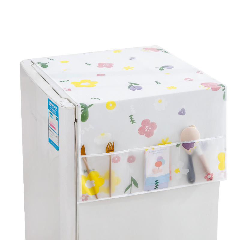 PEVA Household Refrigerator Dust Cover Waterproof Oil-proof Refrigerator Cover Towel Home Fabric Dust Bag Multifunctional Finishing