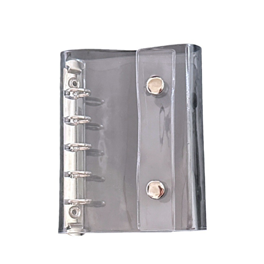 PVC Transparent M5 Tri-Fold Loose-leaf Hand Account Book Ins Portable Student Diary Notebook Sub-shell Storage Bag Card Cover