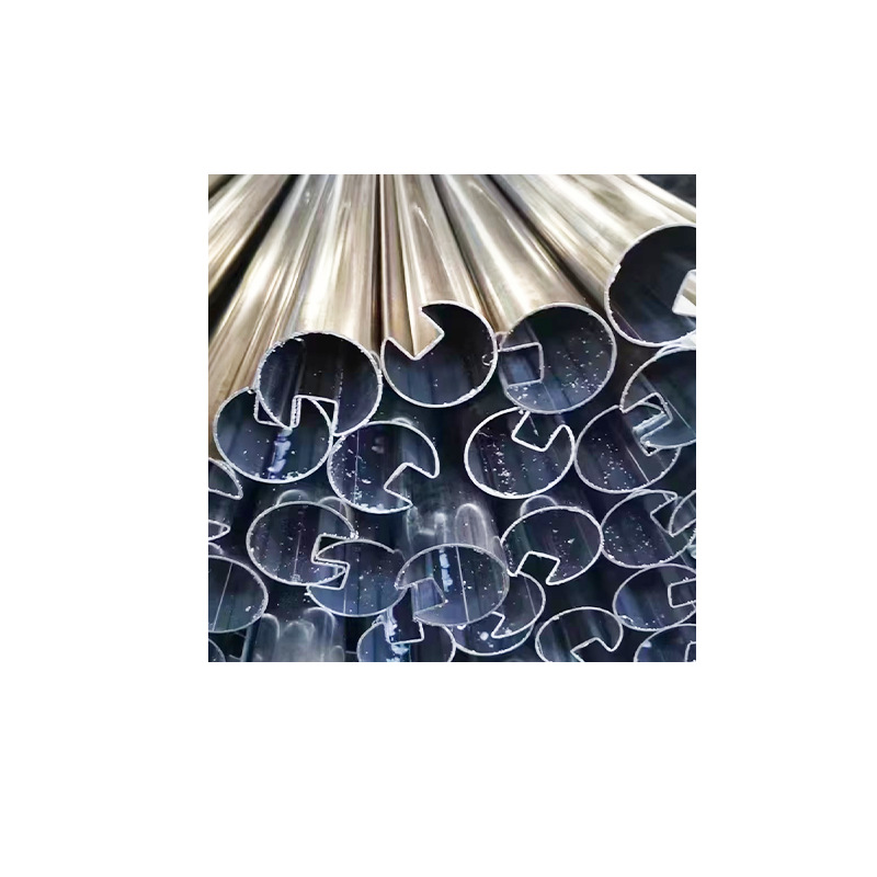 201/304 Stainless Steel Single and Double Groove Tube Brushed Oval Groove Tube 316L Brushed Stainless Steel Oval Tube