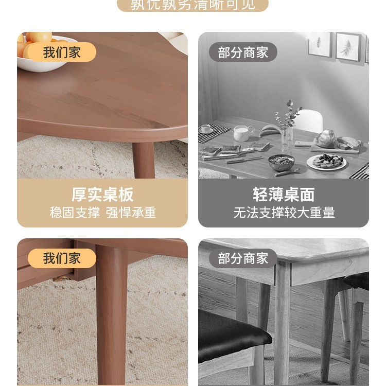 Solid Wood Coffee Table Living Room Home Small Apartment Balcony Small Tea Table 2025 New Scandinavian Simple Creative Walnut Table