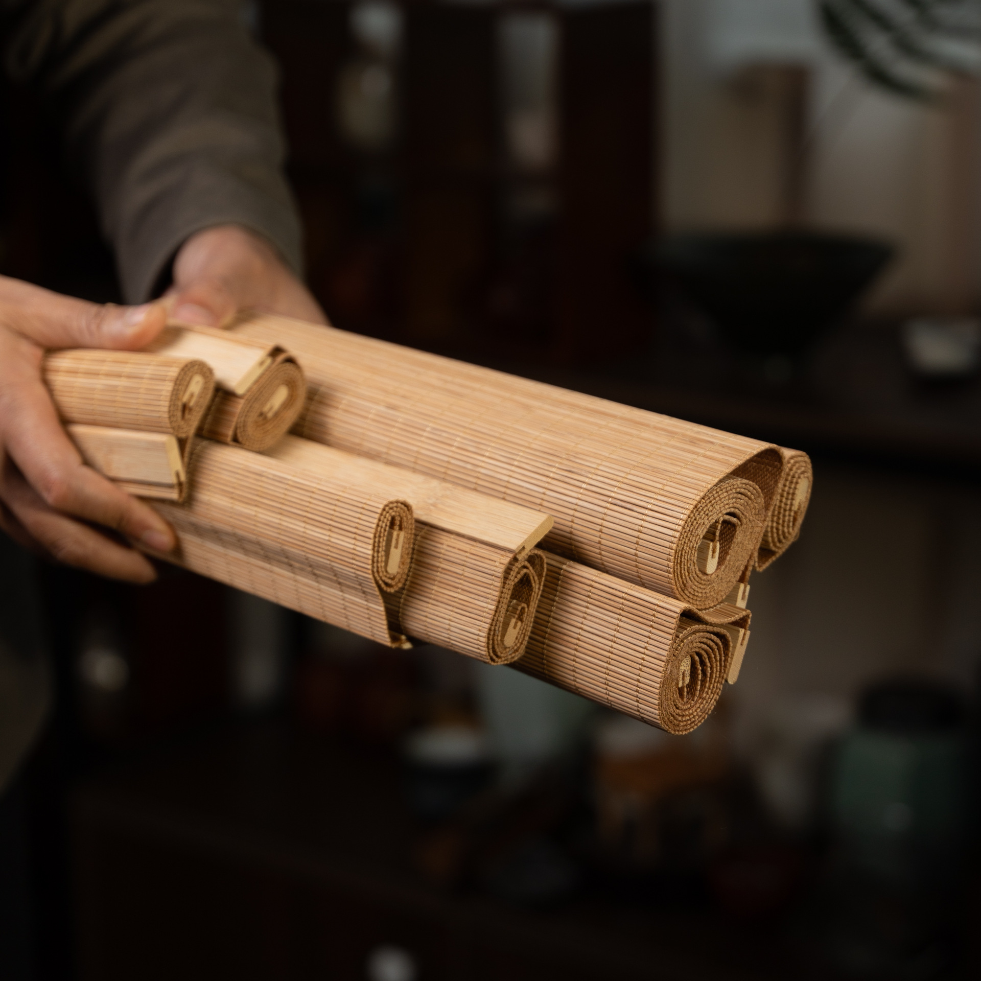 Anji Factory Direct Sales New Chinoiserie Bamboo Tea Ceremony Tea Mat Coaster Bamboo Insulation Mat Table Flag Tablecloth Tea Mat