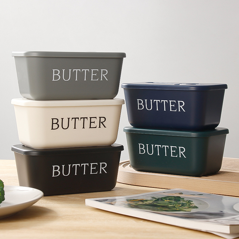 Amazon Butter Box with Knife Large Capacity Food Grade PP Cheese Box Refrigerator Butter Storage Box Butter Dish