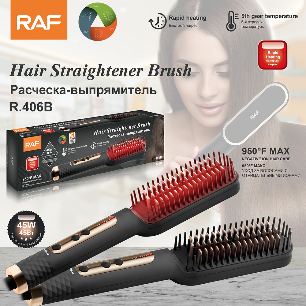 Raf European Cross-Border Hair Straightening Comb Does Not Hurt Hair, Straight Hair and Curly Hair Dual-Use Electric Curling Iron Hair Straightener for Home Use