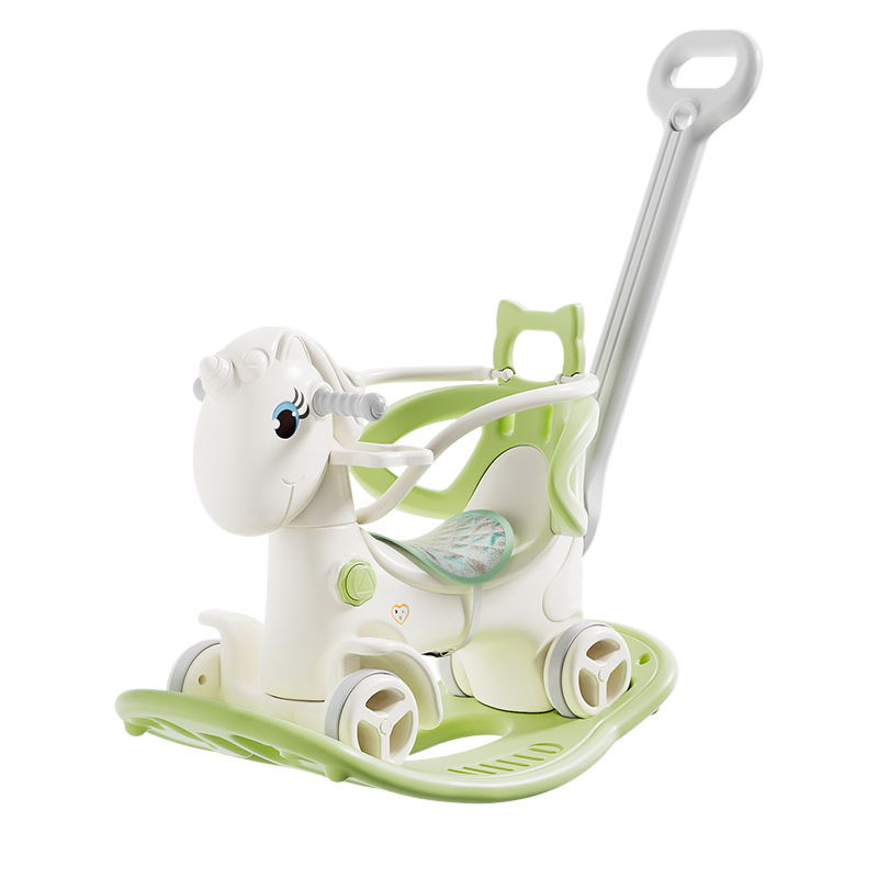 Trojan Horse Children Rocking Horse Slip Car Rocking Horse Two-in-One Baby Rocking Car One or Two Year Old Baby Toy