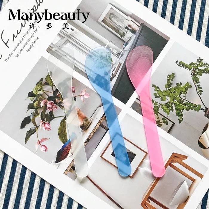 13cm Facial Mask Spoon Stirring Stick Transparent Plastic Application Mask Adjustment Stick Colorful Tool Scraper Mask Stick Beauty Salon
