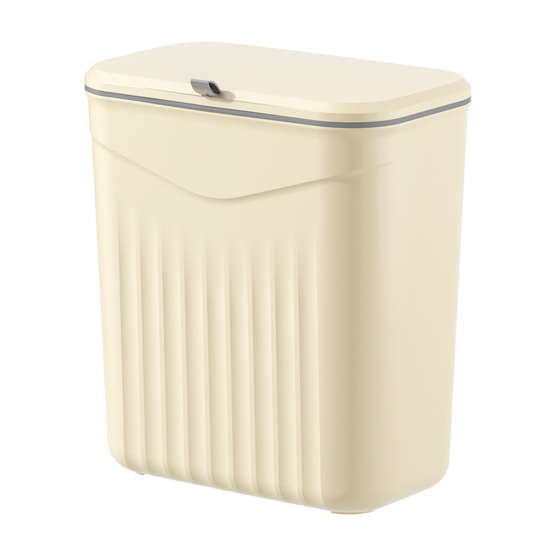 Garbage Bin Household Advanced Sense Toilet Kitchen Living Room Seamless Sticking Ring Flip Cover Wall-Hanging Bathroom Garbage Bin