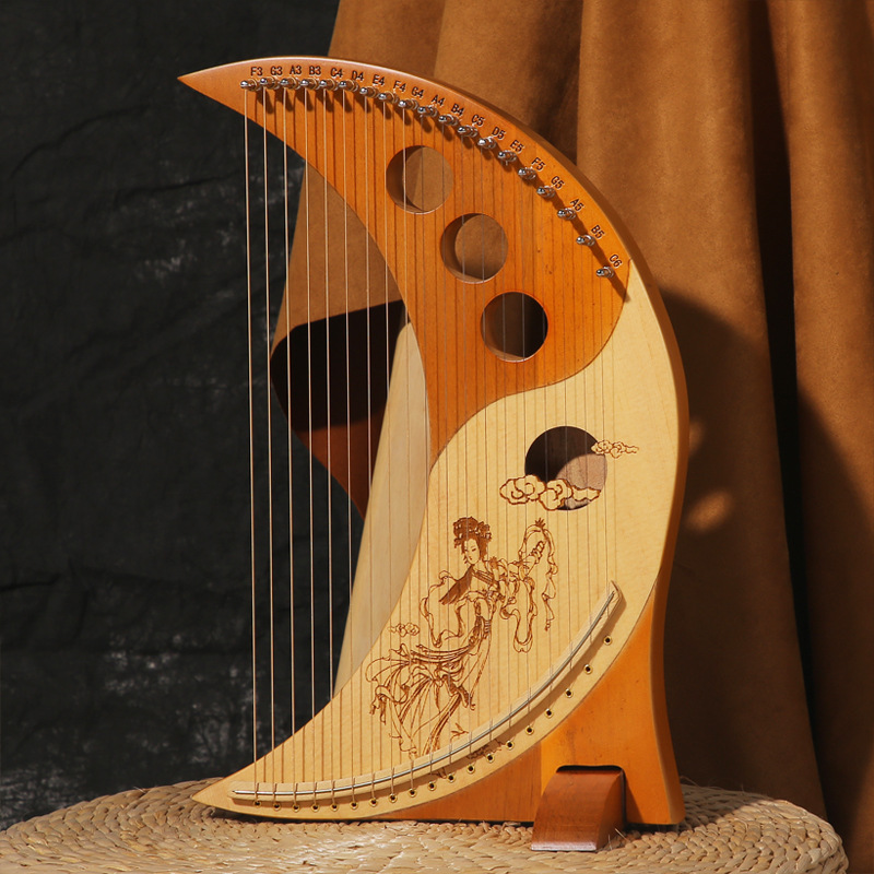 Factory Wholesale Solid Wood Veneer Lyre 16-String Harp Small Harp 16-Tone 10 Lyre Lyre Instrument