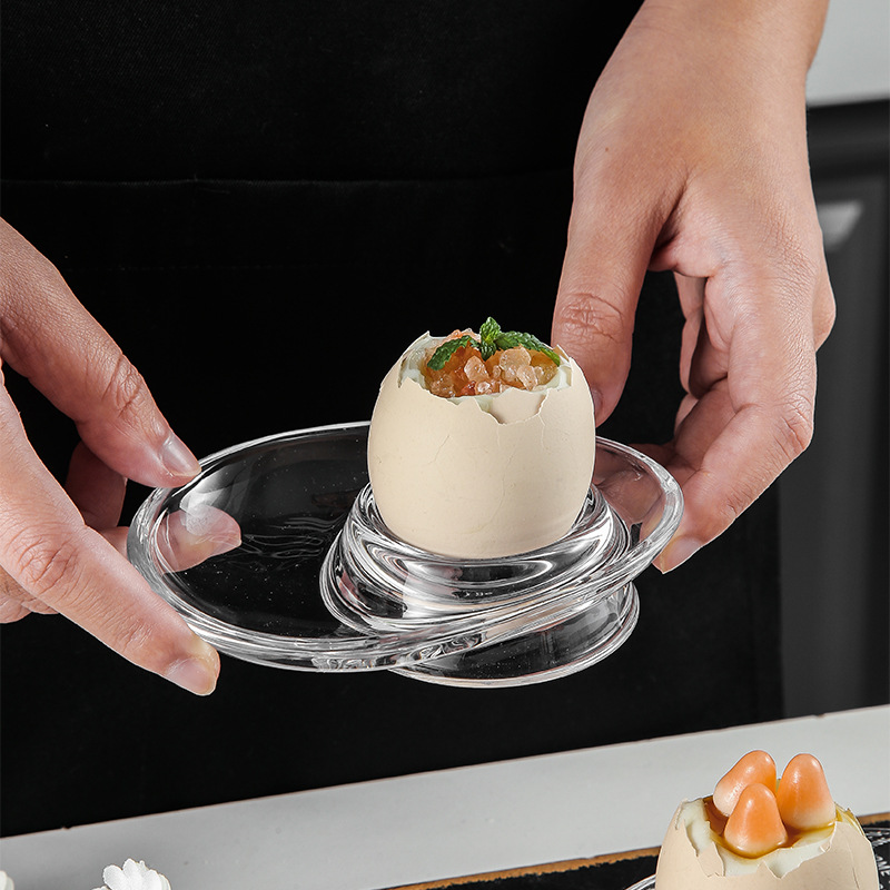 Lvdian creative glass egg tray cute egg protection tray breakfast egg holder children's tableware storage