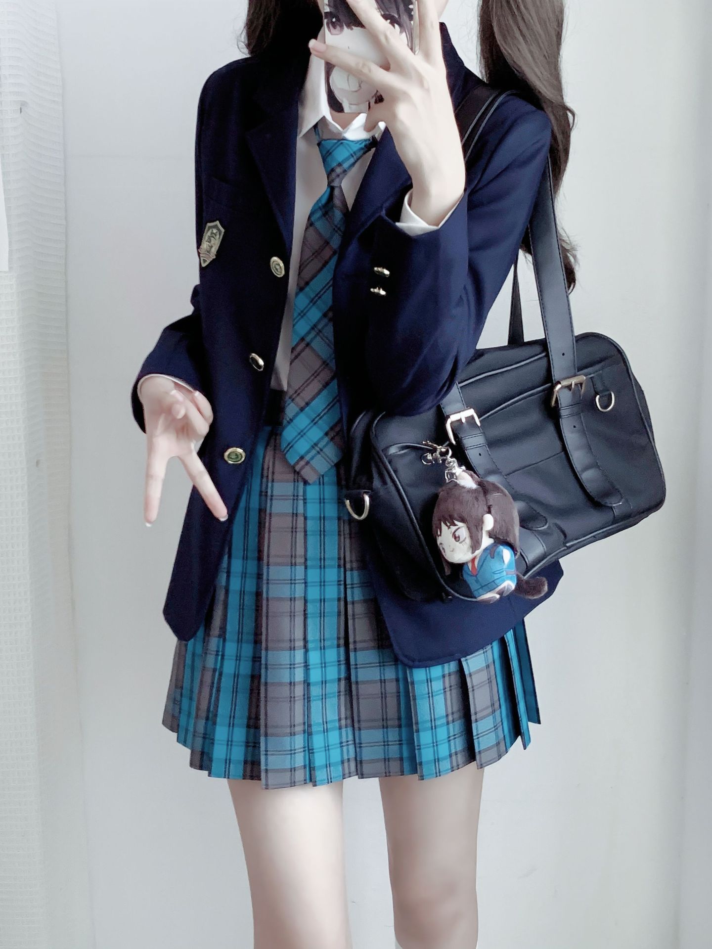 Jk Uniform Spring and Summer Slim-fit High Waist Pleated Skirt School Style Slim-fit All-match Cardigan Paid Skirt Japanese Style College Style suit