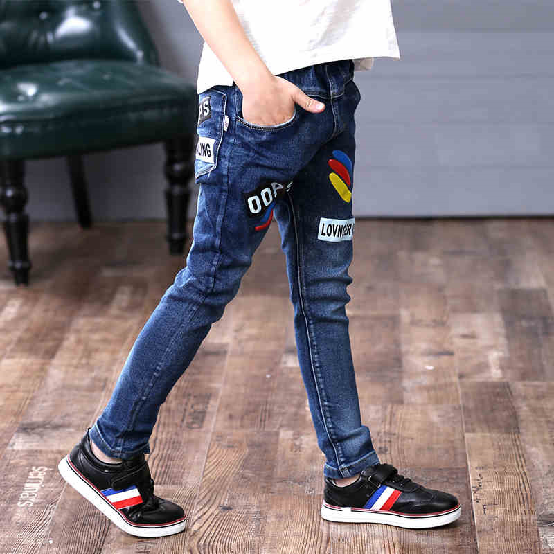 Children's Jeans, Boys' Pants, Spring and Autumn Children's Clothing, Front and Back Real Pockets, Medium and Large Children's Washed Trousers Manufacturer Wholesale