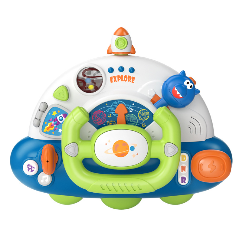 Baby Toy Space Rocket Steering Wheel Baby Child Simulation Co-pilot Music Car Steering Wheel Early Education Toy