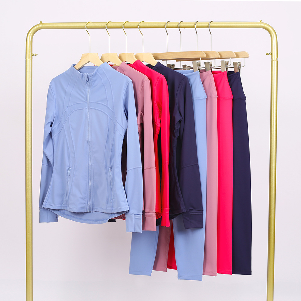 Lulu Df куртка с тиснением костюм из девяти точек золотая молния облегающий эластичный быстросохнущий фитнес йога одежда