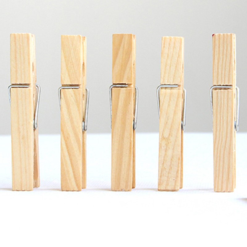 2.5-10cm Log Clip Photo Clip Photo Clip Clip Various Sizes Wooden Storage Clip 50 Pieces in a Pack