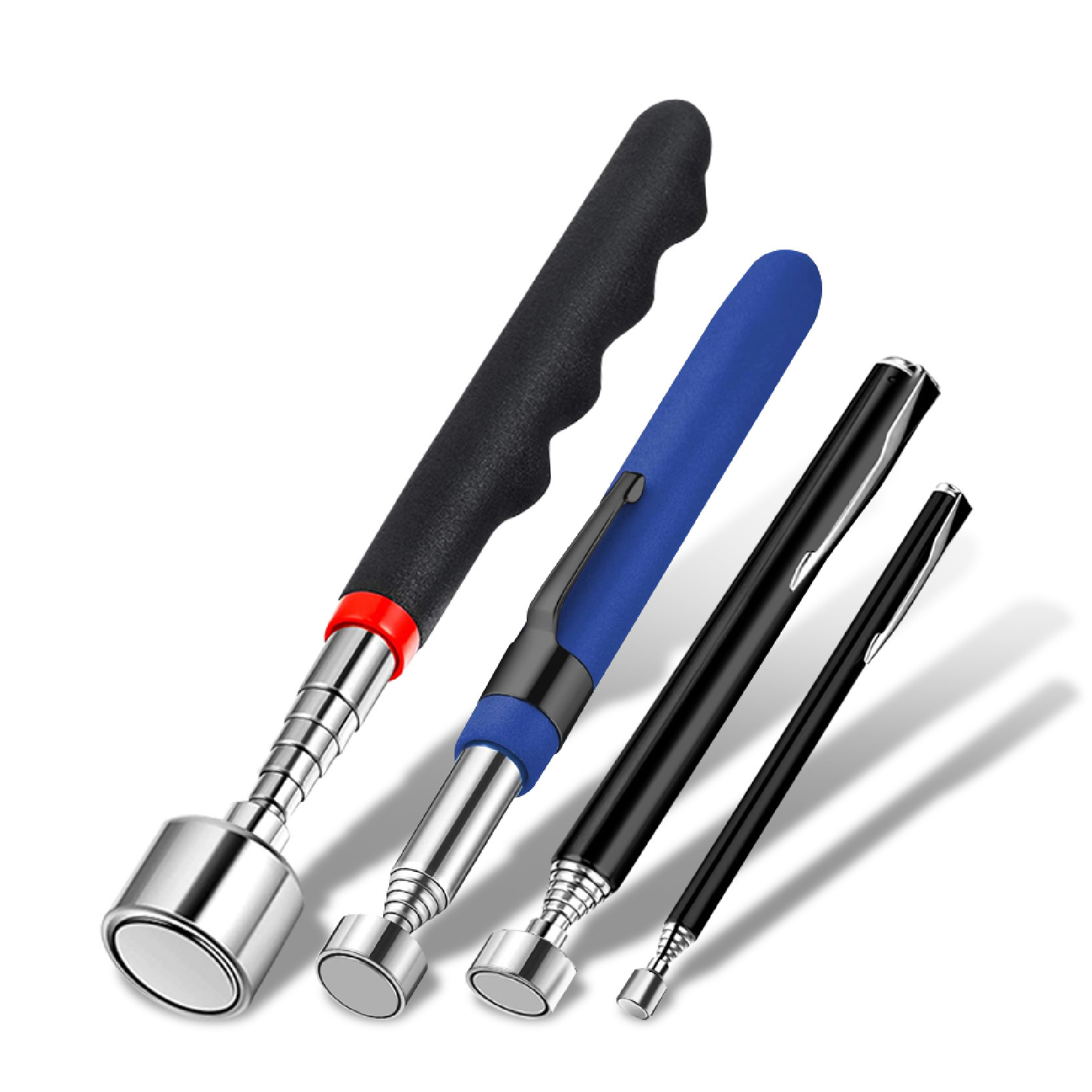 Магнитный железный всасывающий стержень, магнитный подъемник, телескопическая удлинительная штанга, инструмент для ремонта автомобилей, квадратное и круглое зеркало, головка фонарика