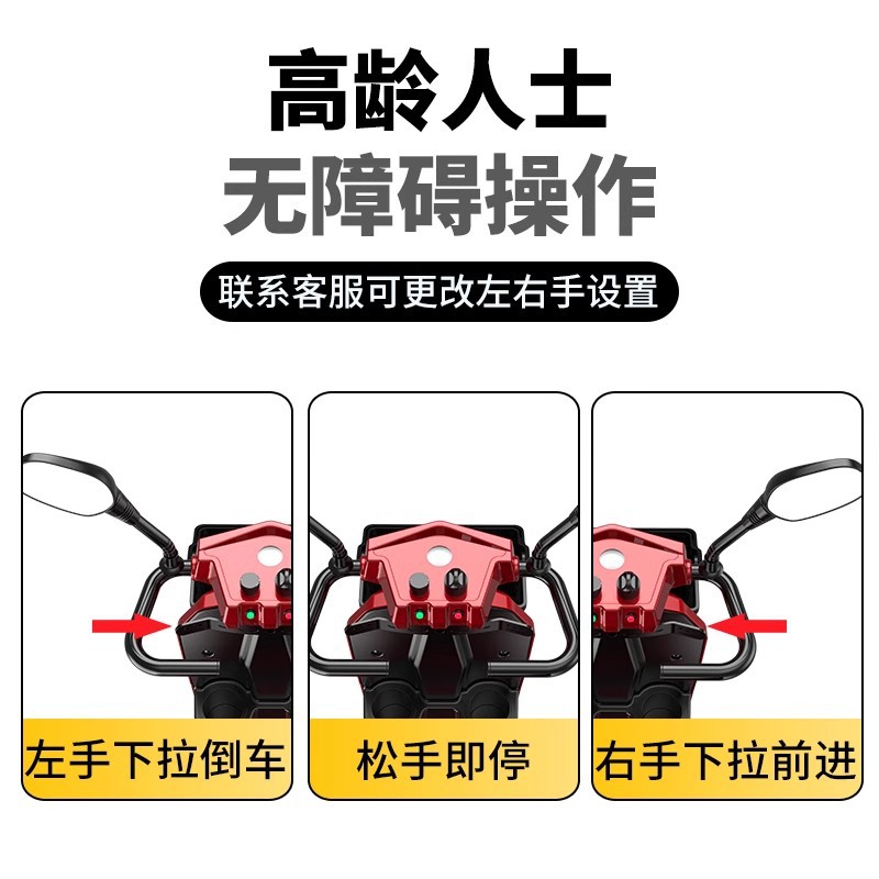 Electric Scooter for the Elderly, Four-Wheeled Double-Seater Handicapped Electric Vehicle, Household Elderly-Assisted Electric Vehicle, Foldable