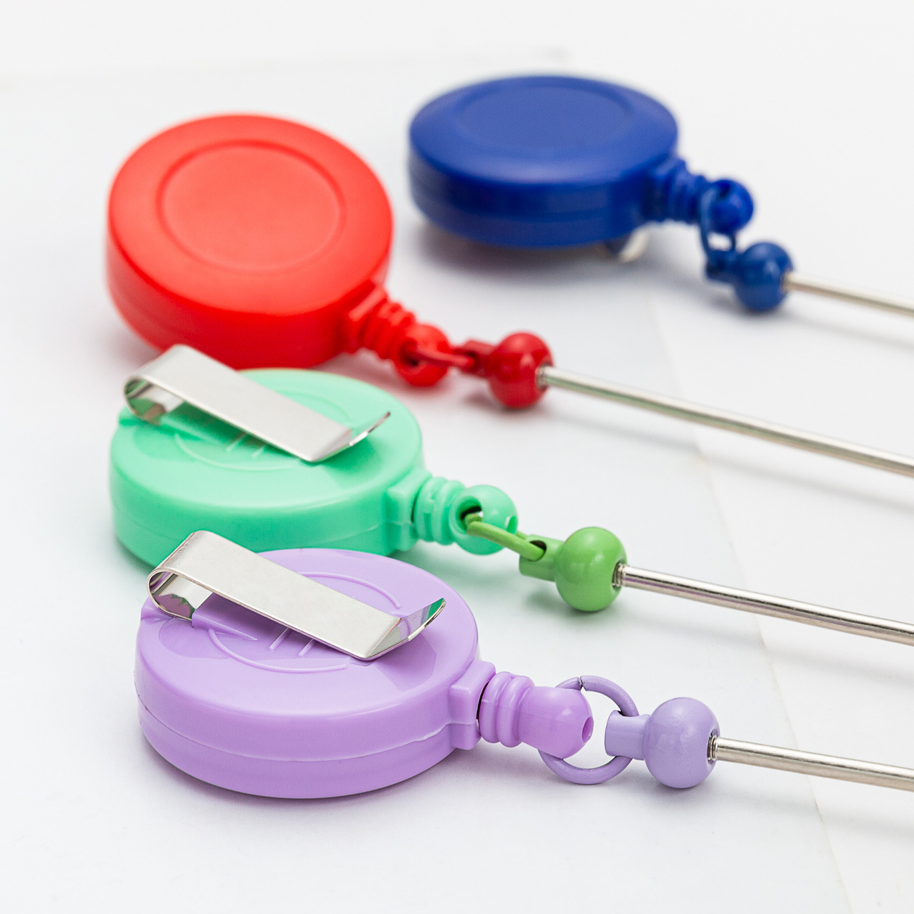 Card Holder retractable easy-pull buckle diy beads keychain retractable buckle Nurse Badge certificate easy-pull cable buckle