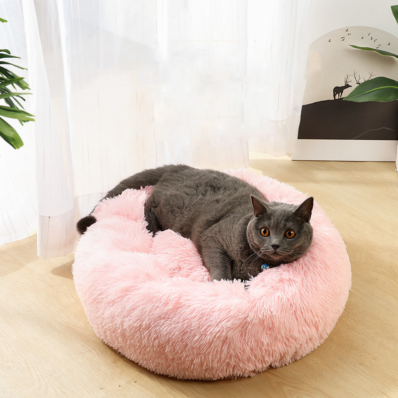 Machine Washable Round Plush Pet Bed, Cat Bed, Warm Pet Supplies, Dog Bed, Pet Bed, Pet Mat