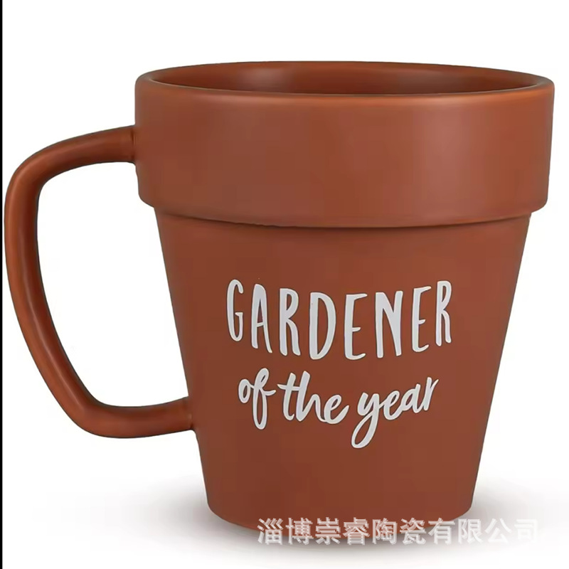 Creative Pastoral Style Mug, Classic Mexican Style Terracotta Color Export Ceramic Mug, Hot Selling Red Earth Garden Mug
