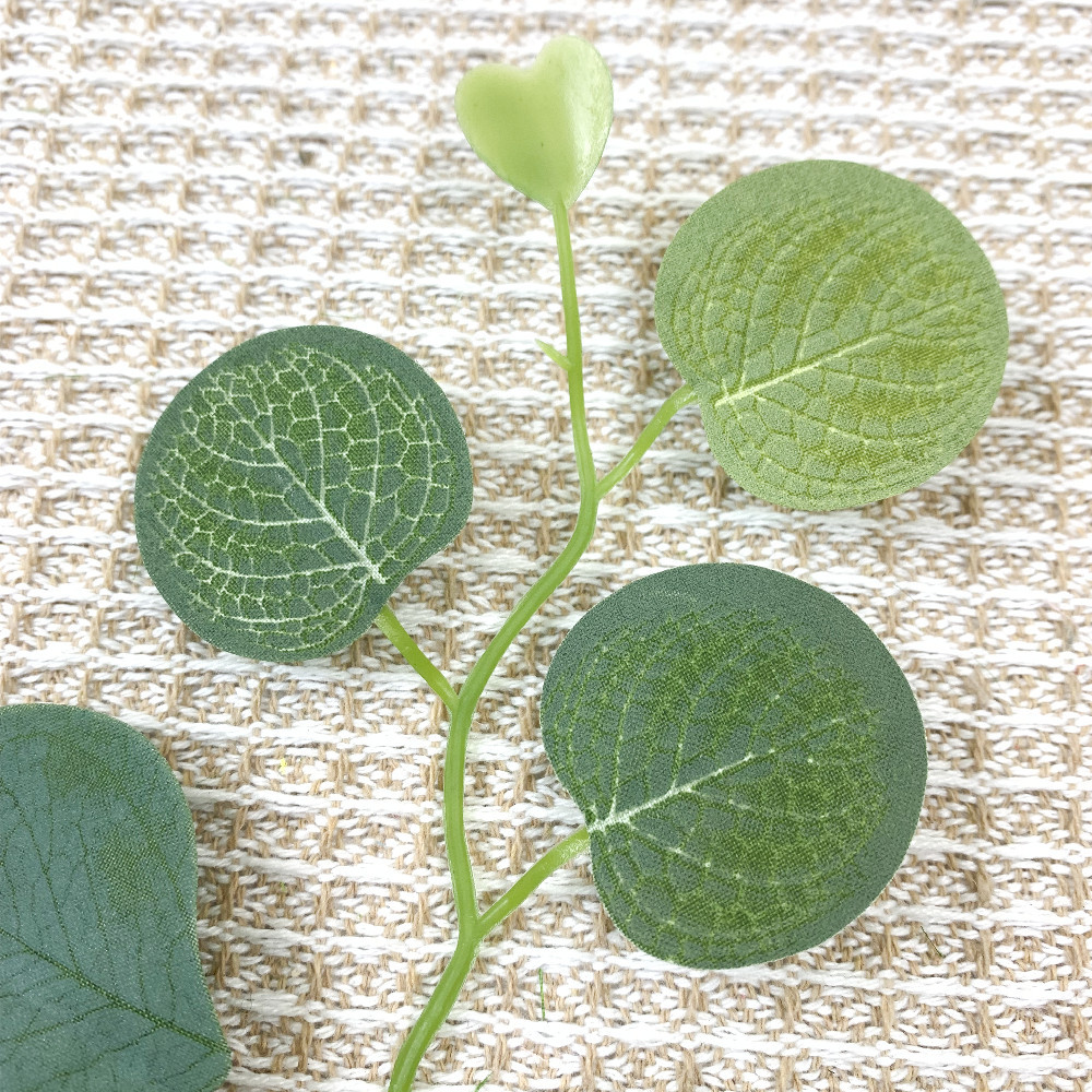 Factory supply 2024 new simulation eucalyptus leaves peach heart money leaves eucalyptus leaves wreath rattan leaves