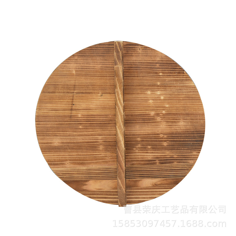 Old-fashioned fir pot cover household cooking solid wood steamed rice bucket cover round wood water cylinder cover wooden iron pot wooden cover