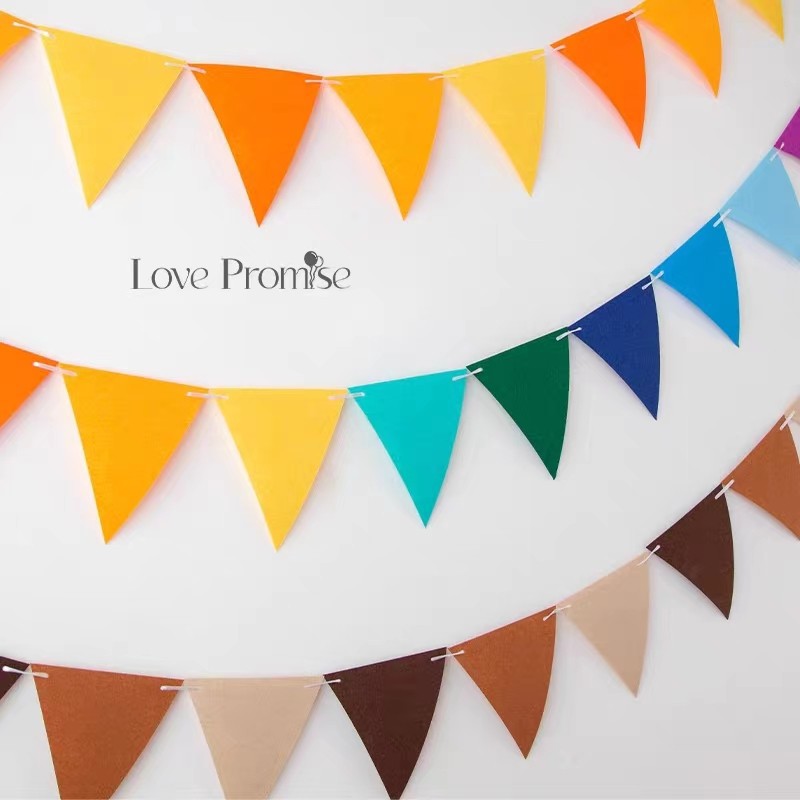 Triangle Decoration Felt Bunting Baby Birthday Party Flower Kindergarten Birthday Christmas Halloween Scene