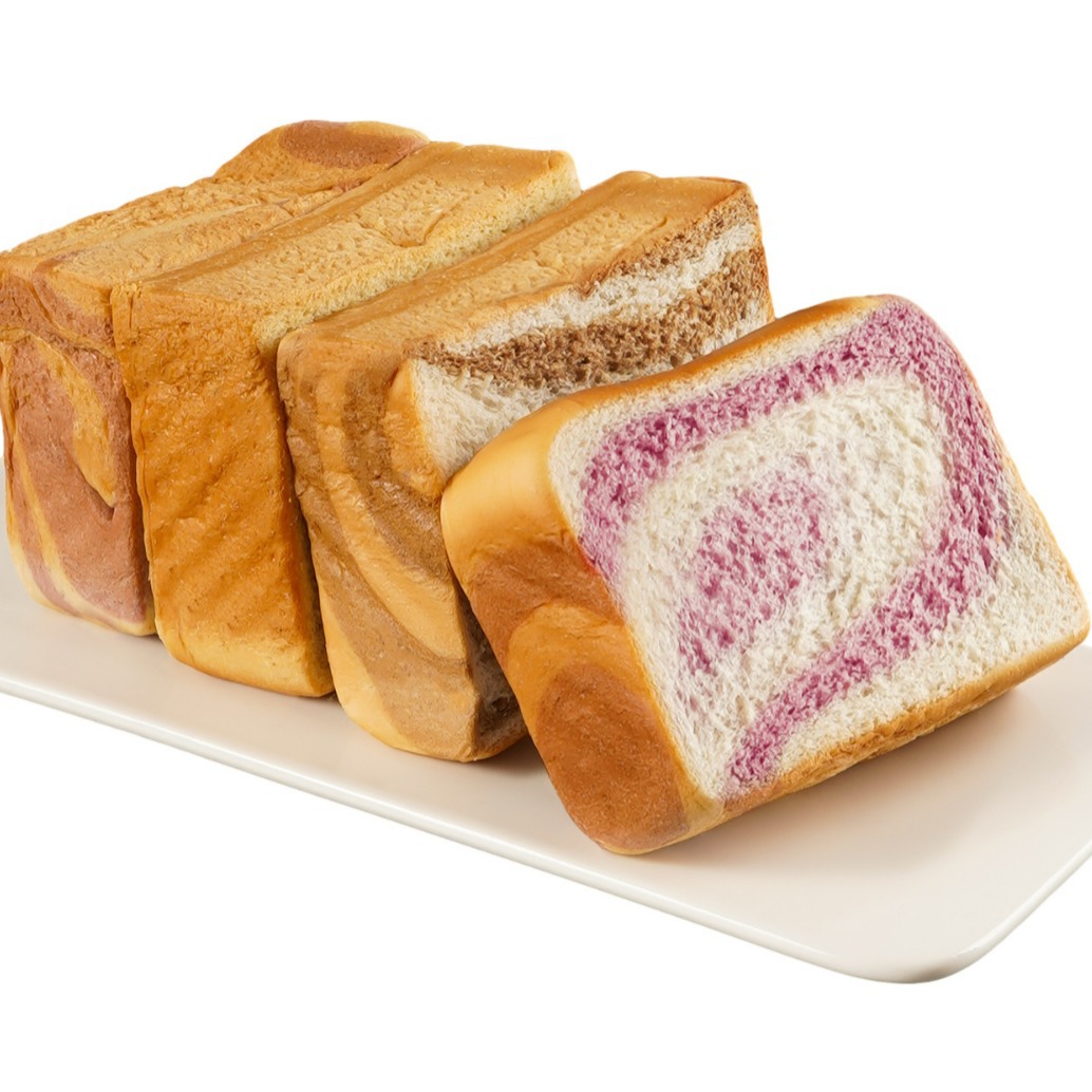 Thick-Cut Toast Taro-Flavored Bread, Direct from Manufacturer, Wholesale by the Box, Cross-Border Supply, Bread Slices Directly from Factory