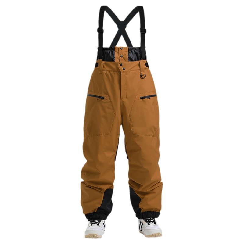New Style Ski Pants Women's Strap Thickened Cotton Warm Single and Double Board Foreign Trade Windproof Waterproof Winter Ski Pants for Men