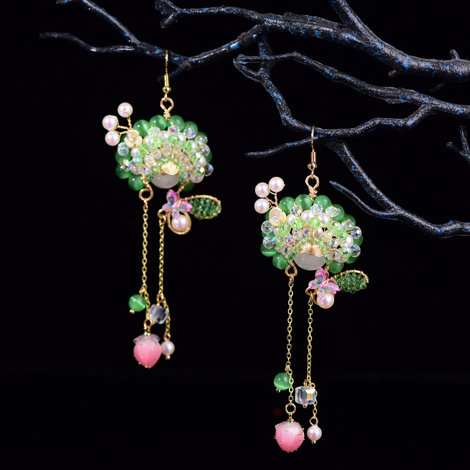 Original Swordsma Dan Antique Style Super Immortal Small Fresh Ancient Clothing Hanfu Green Chinese Style Headwear Hanging Ornaments